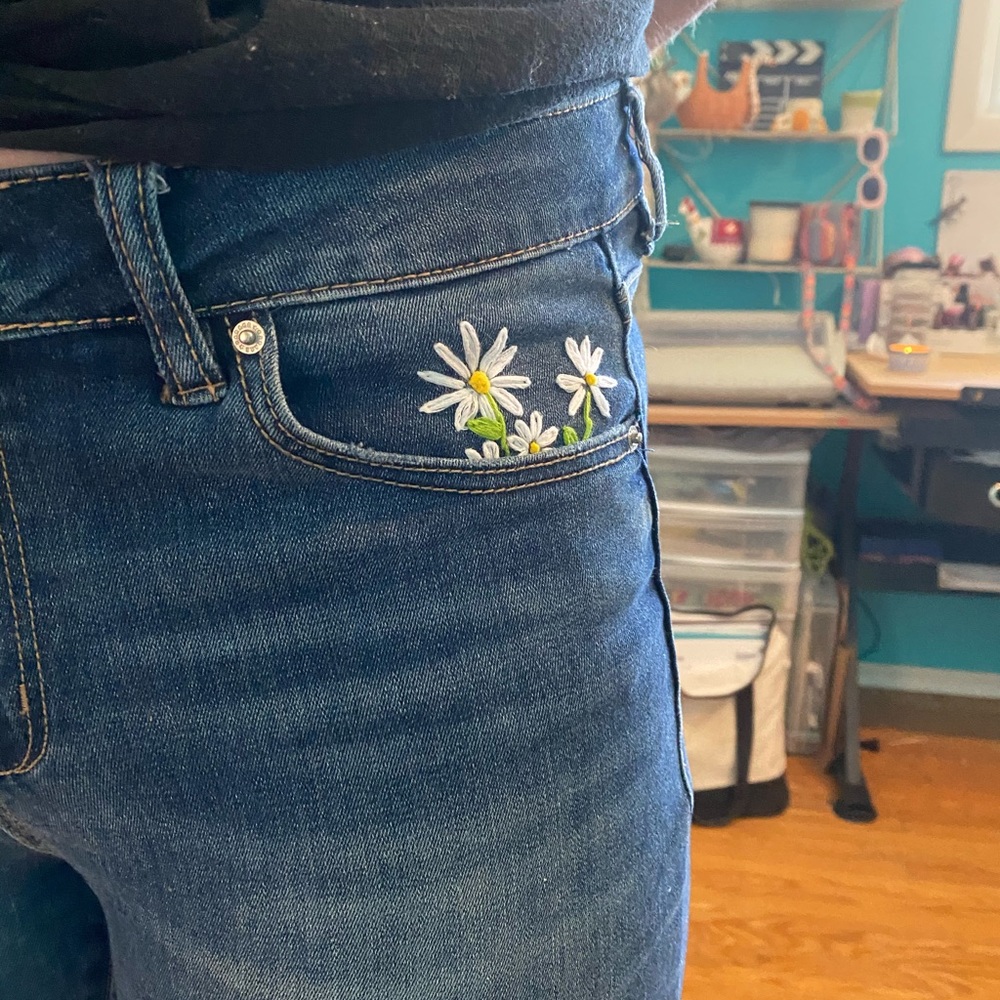 Upcycled Garage size 13 Jeans - handmade